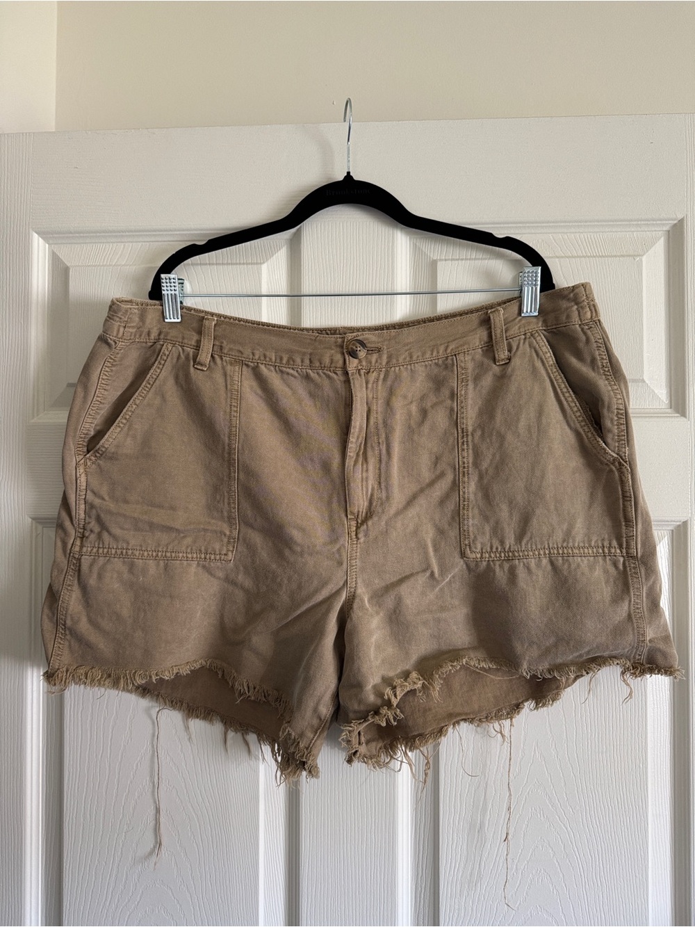 Aerie Cutoff Shorts | XXL | Tan/Khaki | Lyocell Linen Blend